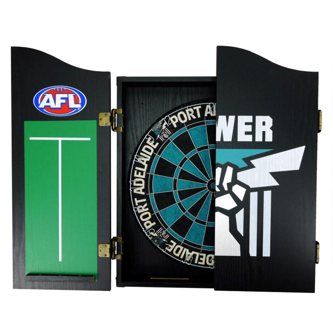 Port Adelaide Power Dartboard and Cabinet Set