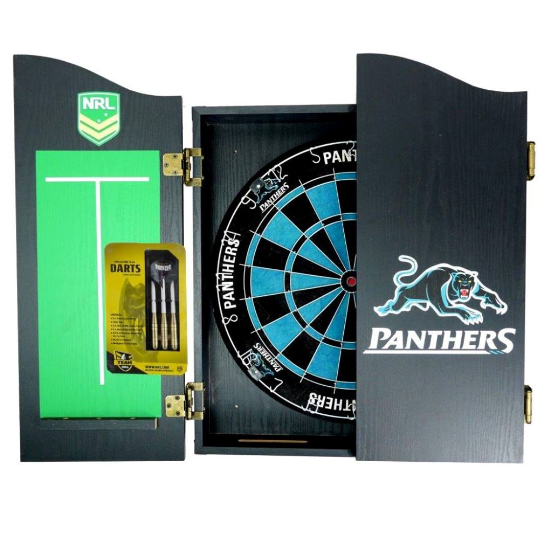 Penrith Panthers Dartboard and Cabinet Set