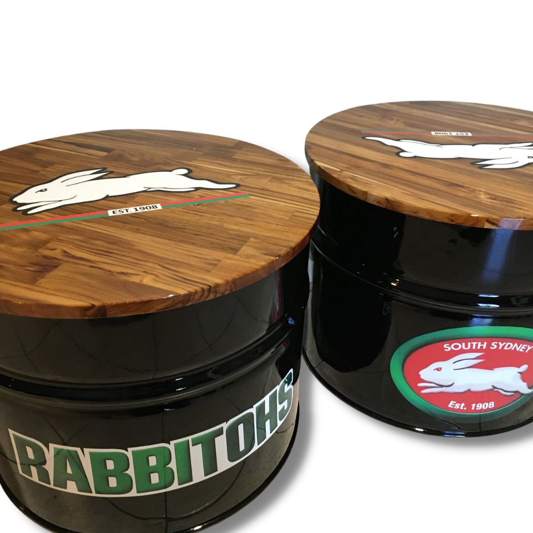 Rabbitohs Drum Coffee Table Drum Barrel Coffee Table