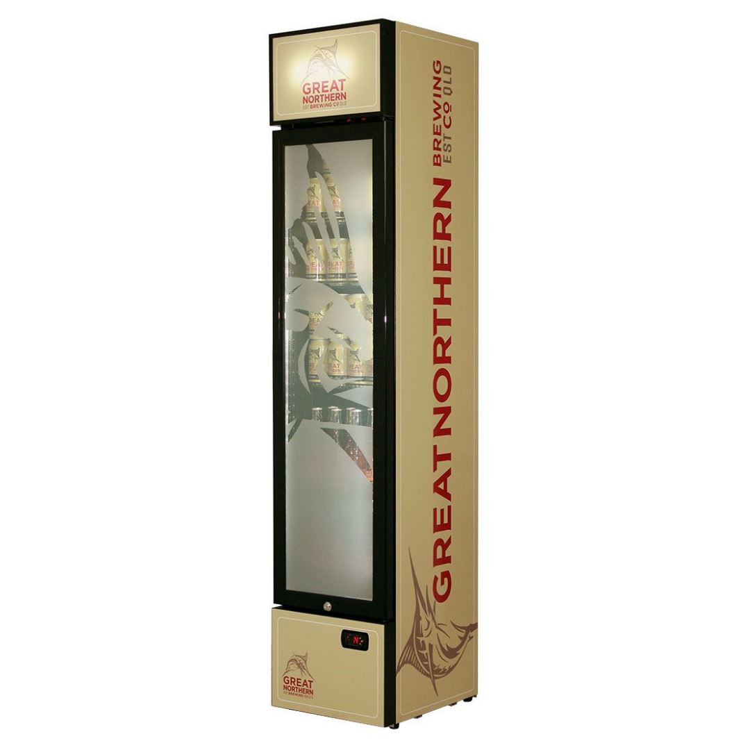 Slim Jim Senior Branded Great Northern Gold 130LT Upright Bar Fridge Refrigerators