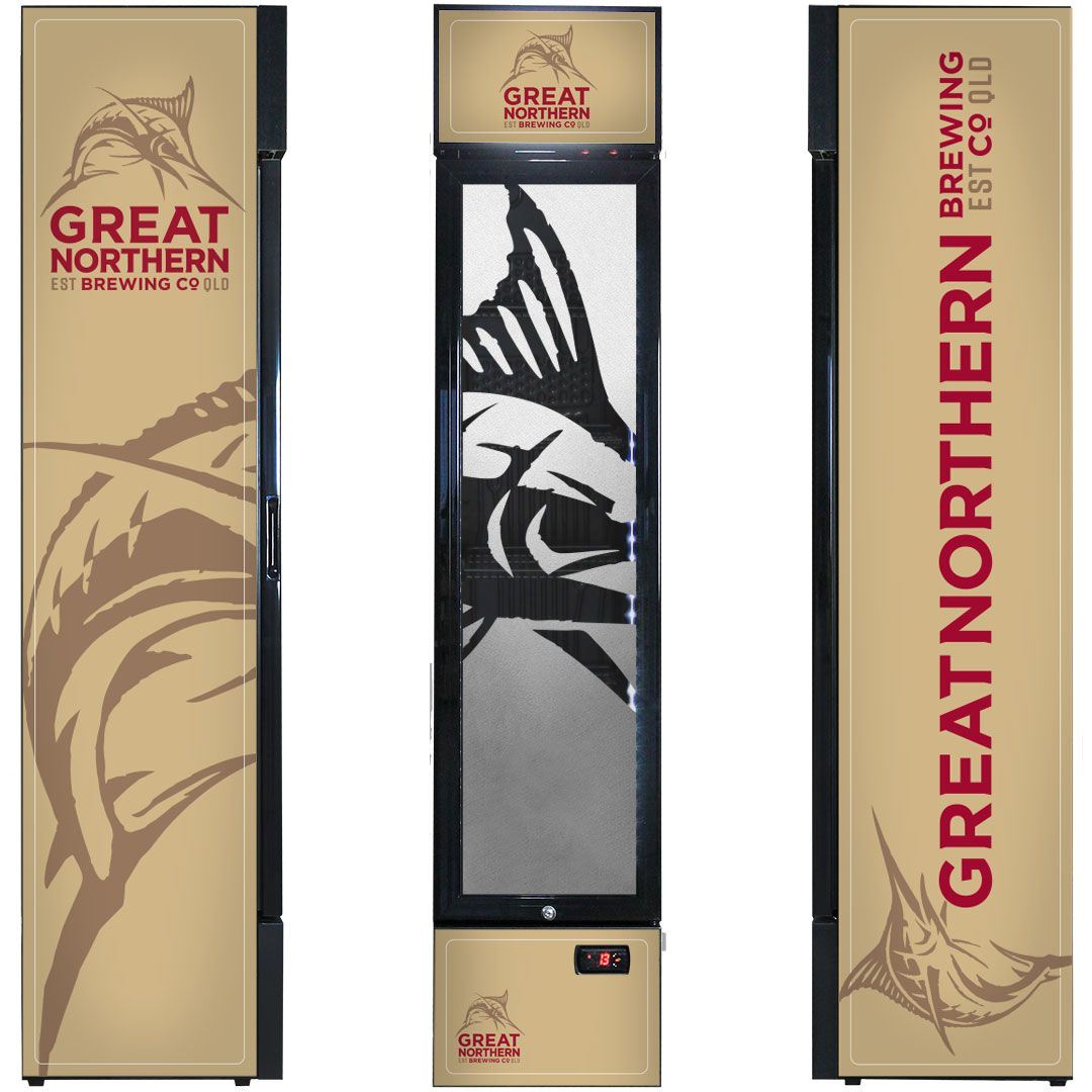 Slim Jim Senior Branded Great Northern Gold 130LT Upright Bar Fridge Refrigerators