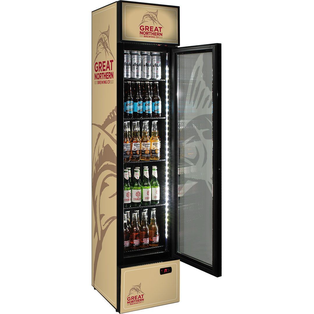 Slim Jim Senior Branded Great Northern Gold 130LT Upright Bar Fridge Refrigerators