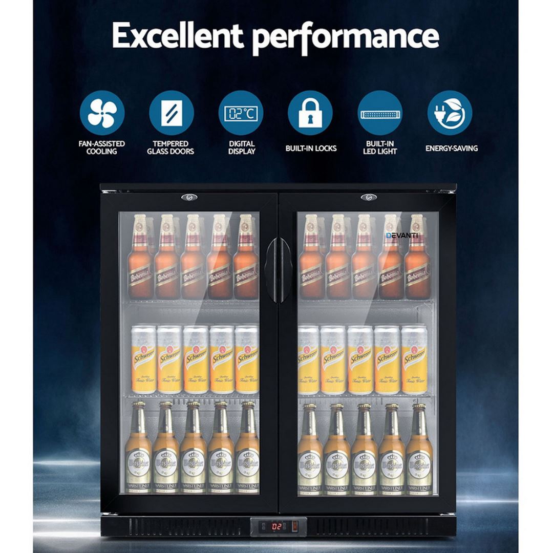 Whistner Bar Fridge 2 Glass Door 198LT Refrigerators