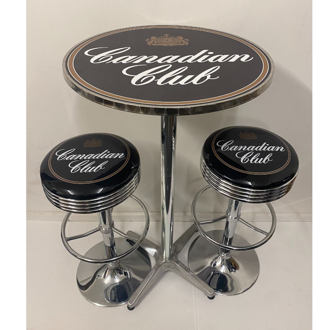 Canadian Club Bar Table & 2 Stool Package Retro Bar Stools