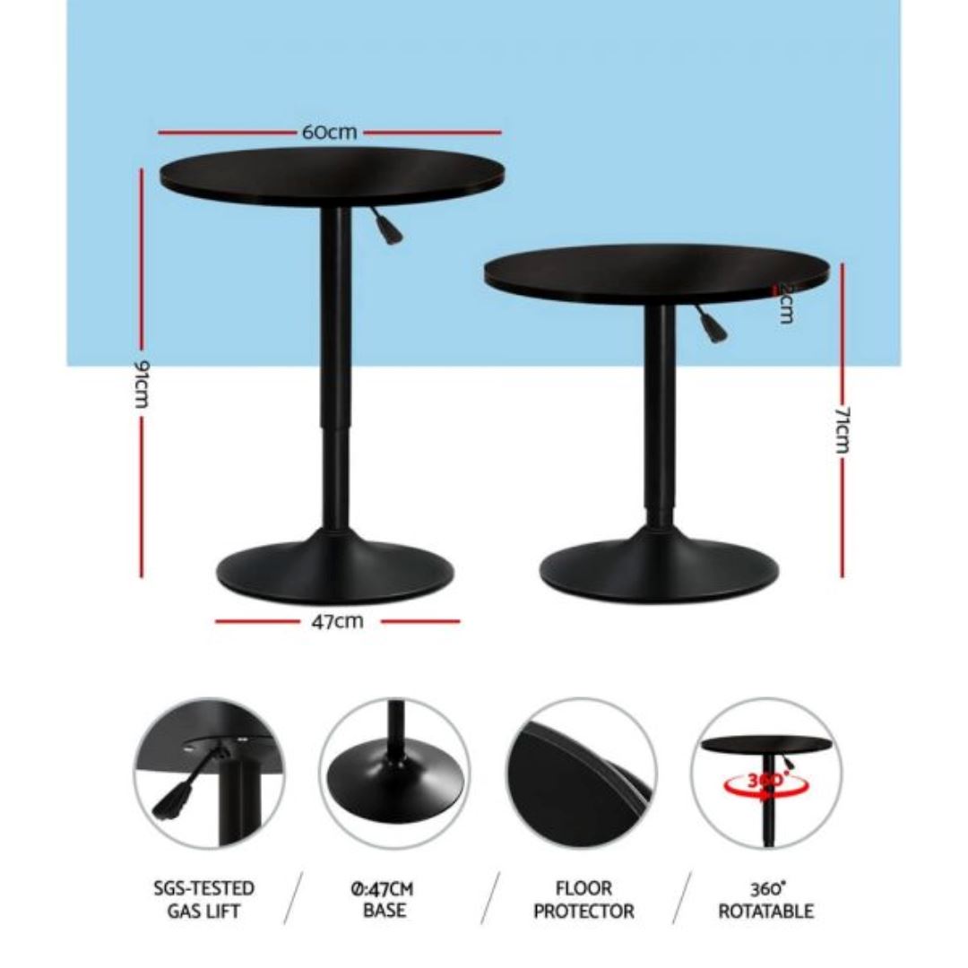 Harley Davidson Shield Black Table & Bar Stool Set Retro Bar Stools