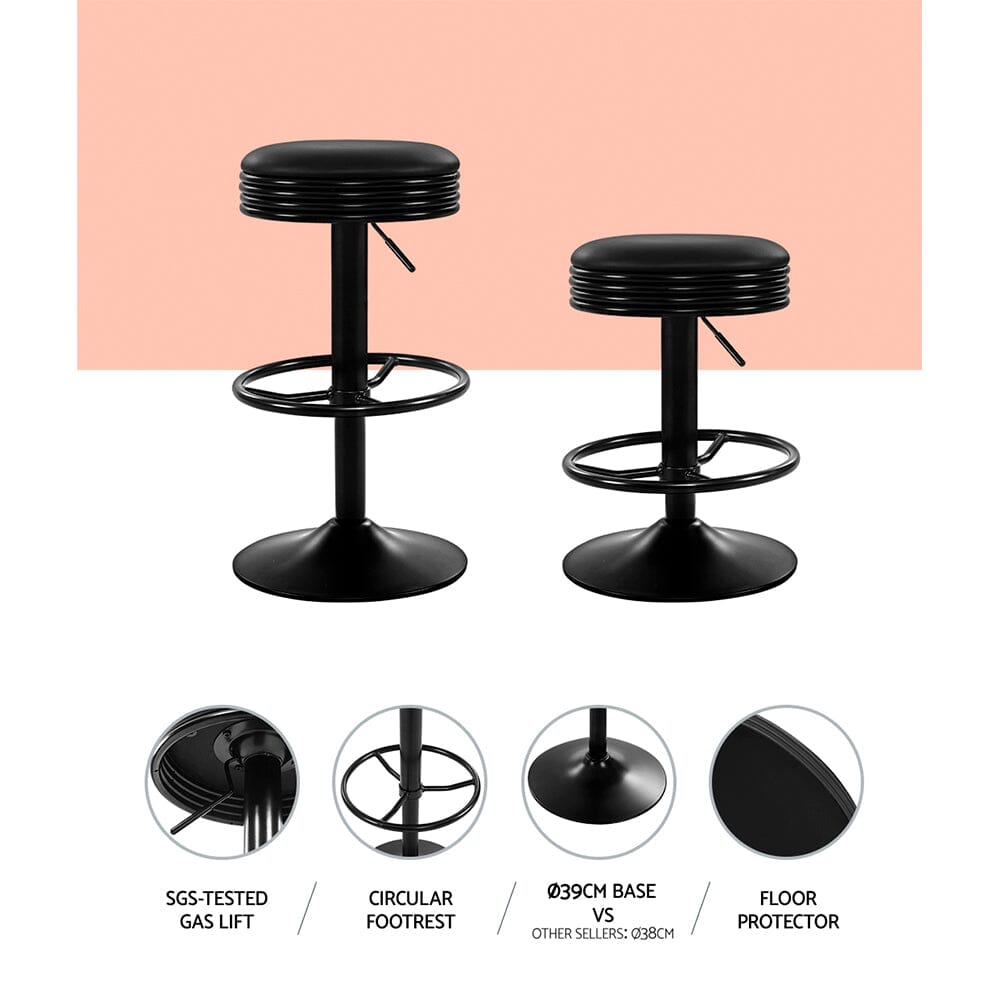 Harley Davidson Shield Black Table & Bar Stool Set Retro Bar Stools