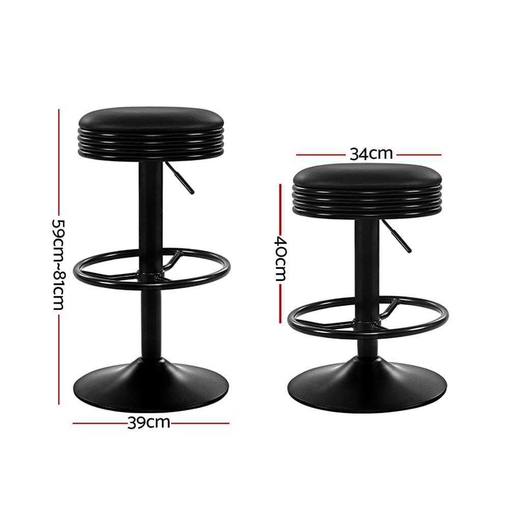 Harley Davidson Shield Black Table & Bar Stool Set Retro Bar Stools