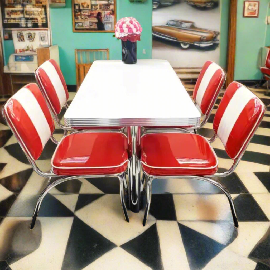 1950 Retro Cafe Diner Set - 4 Chairs & 1 Table furniture