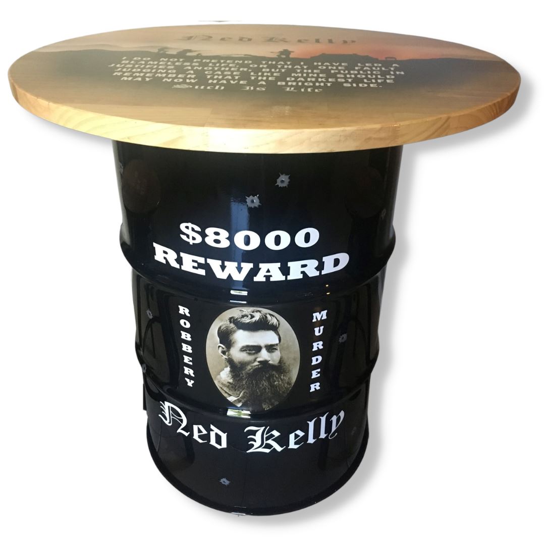 Hand Made Custom Ned Kelly Drum Table Furniture