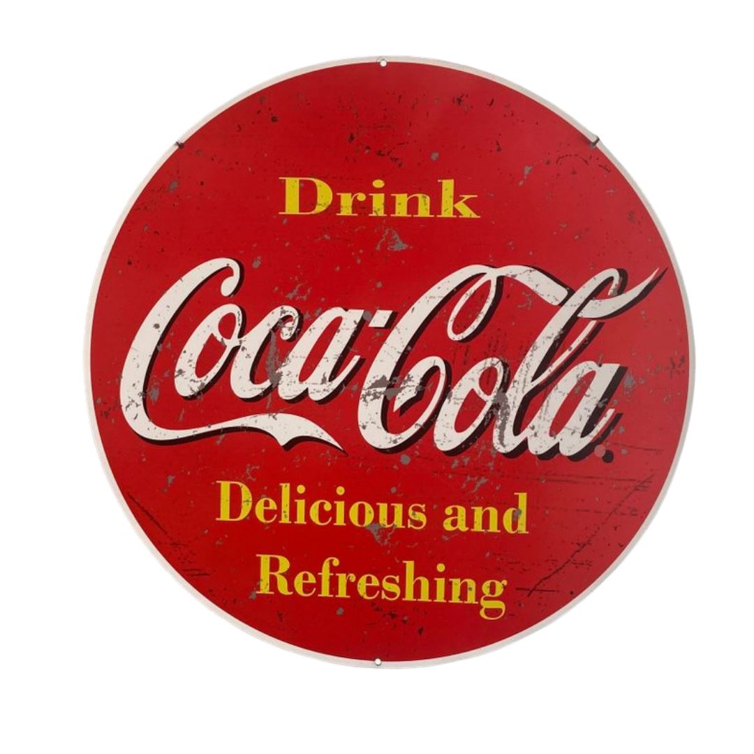 Coca Cola Coke Classic Sign Double Sided Round Metal Signs