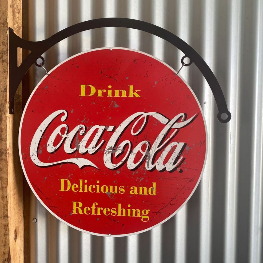 Coca Cola Coke Classic Sign Double Sided Round Metal Signs