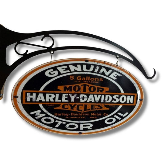 Harley Davidson Motor Oil Oval Design Hanging Sign Metal Signs