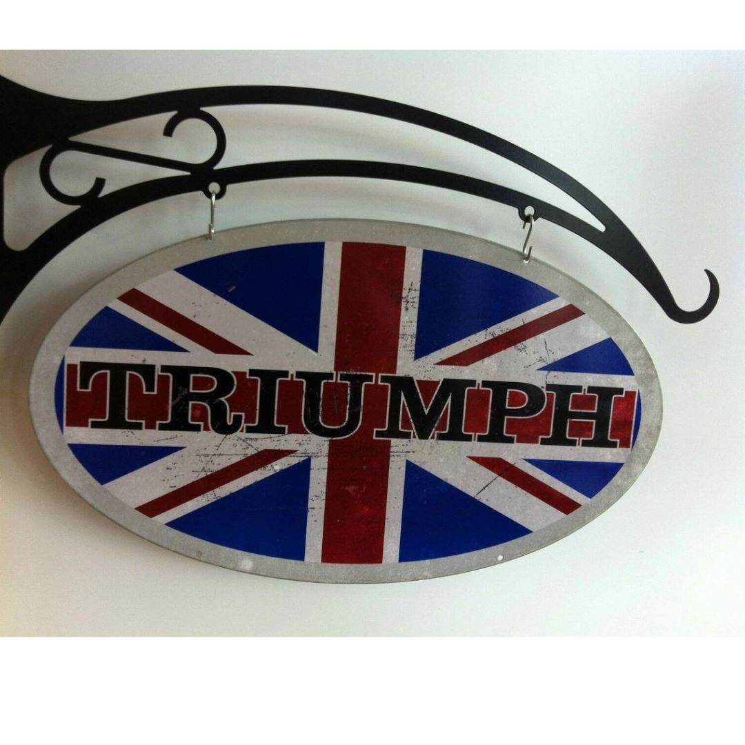Triumph Oval Design Hanging Sign Metal Signs