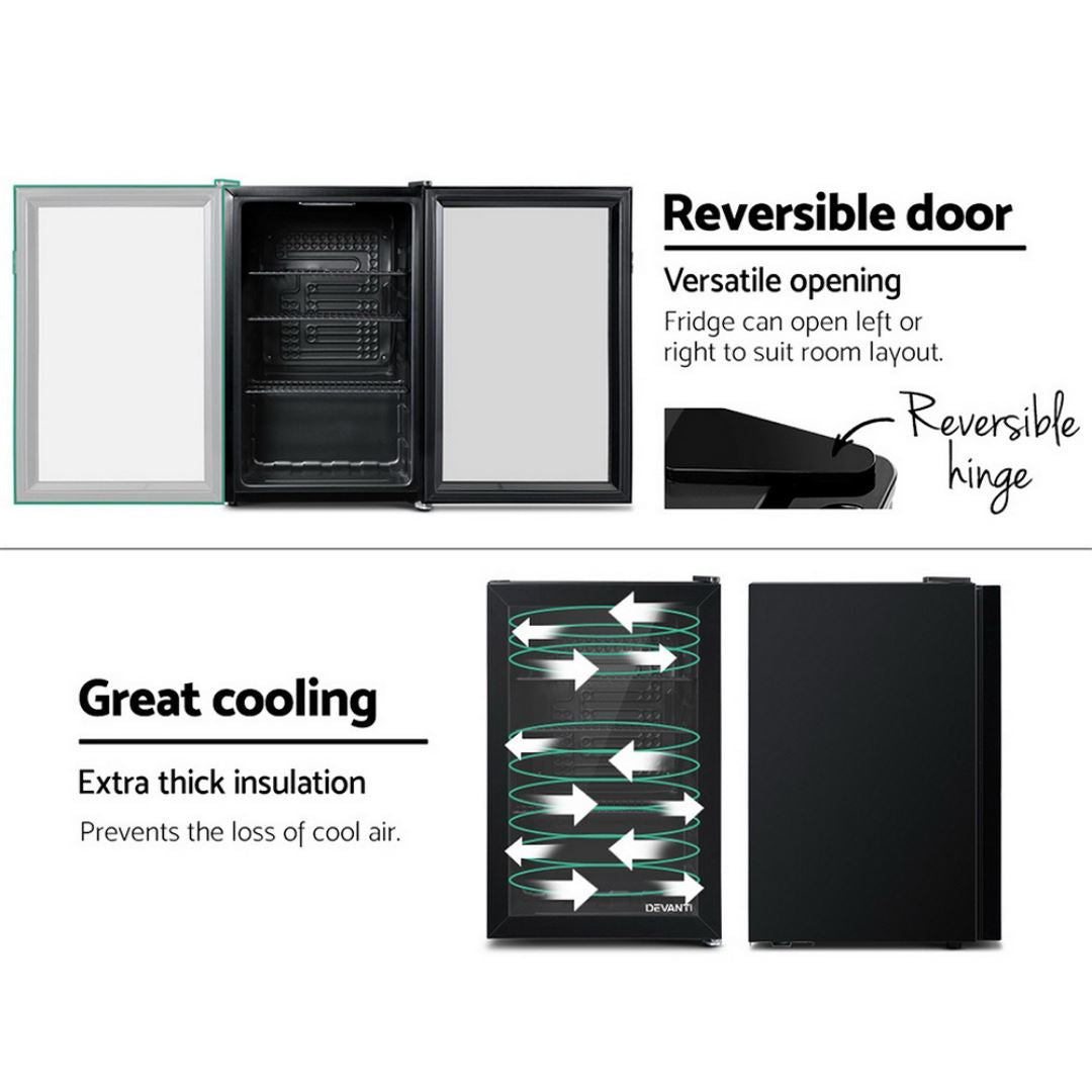 Aswan 70L Glass Door Bar Fridge Refridgerators