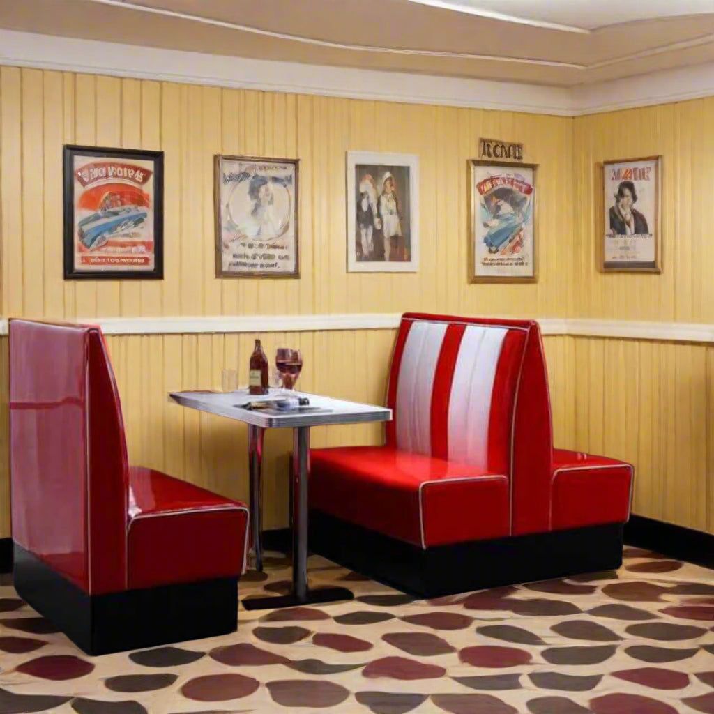 1950 Retro Cafe Booth - 2 Sofas & 1 Table furniture