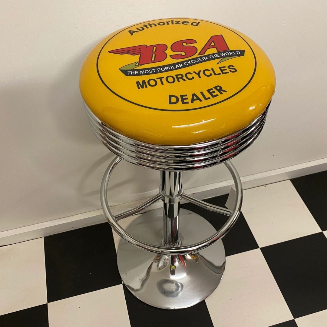 BSA Motorcycles Premium Retro Bar Stool Retro Bar Stools
