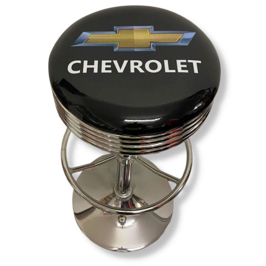 Chevrolet Chevy Bow Tie Retro Bar Stool Retro Bar Stools Chrome