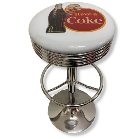 Coke White Retro Bar Stool Retro Bar Stools Chrome