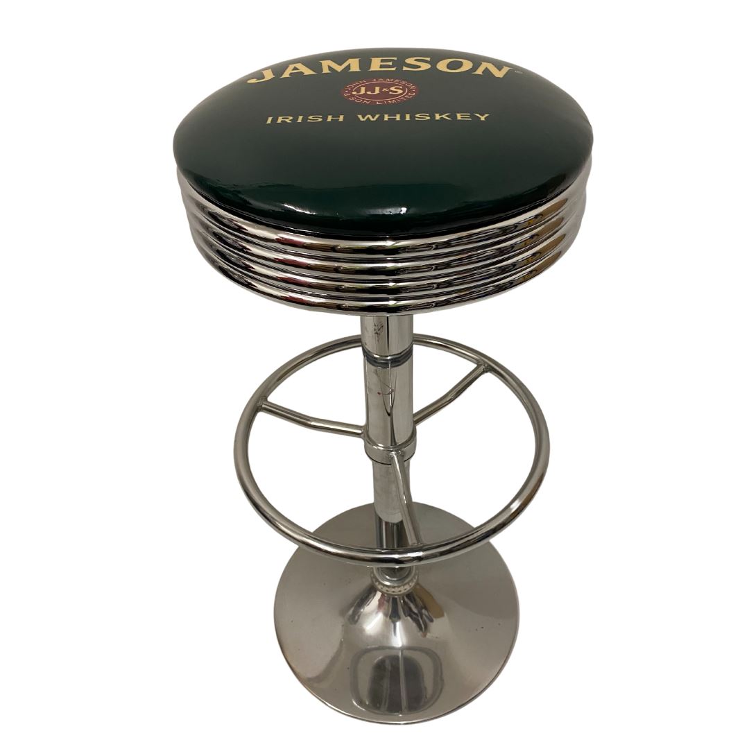Jameson Irish Whisky Retro Silver Chrome Premium Bar Stool Retro Bar Stools