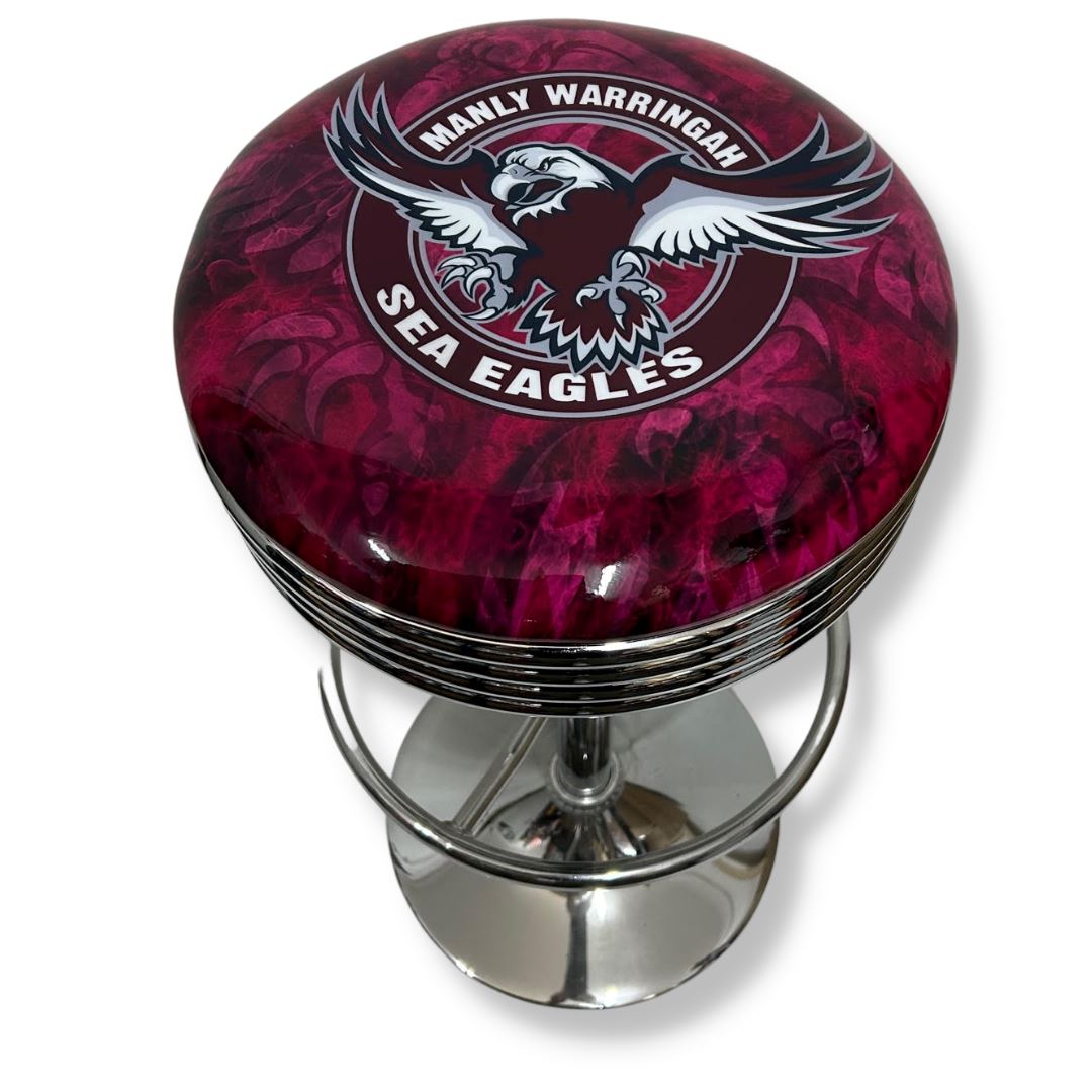 Manly Sea Eagles Retro Bar Stool Retro Bar Stools Chrome