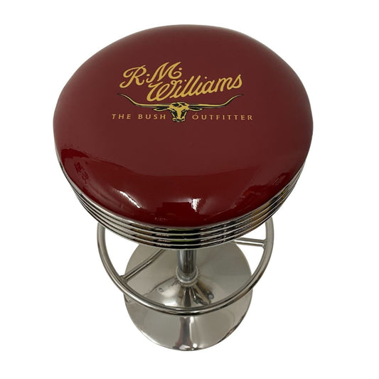 RM Williams Retro Silver Chrome Premium Bar Stool Retro Bar Stools