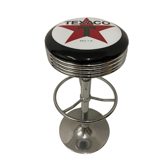 Texaco Retro Silver Chrome Premium Bar Stool Retro Bar Stools