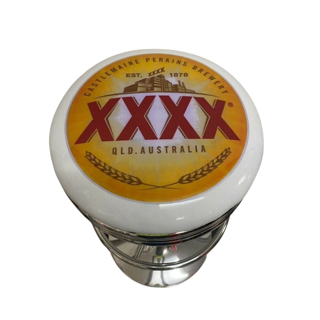 XXXX Beer Retro Silver Chrome Premium Bar Stool Retro Bar Stools