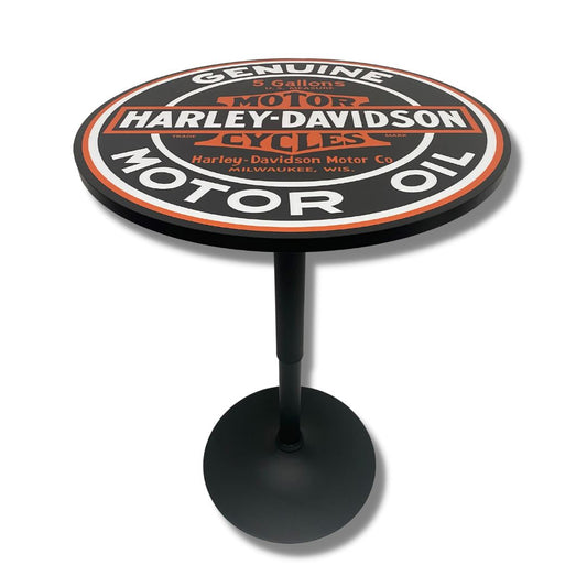 Harley Davidson Motor Oil Black Bar Table Bar Table