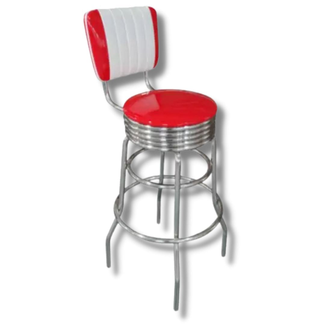 1950 Retro Diner Bar Stool with back