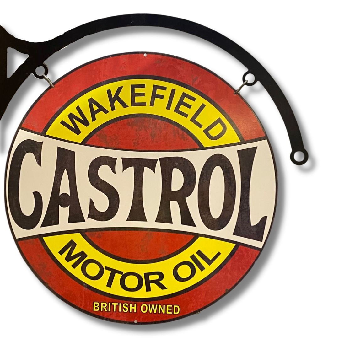 Wakefield Castrol Sign Double Sided Round Metal Signs