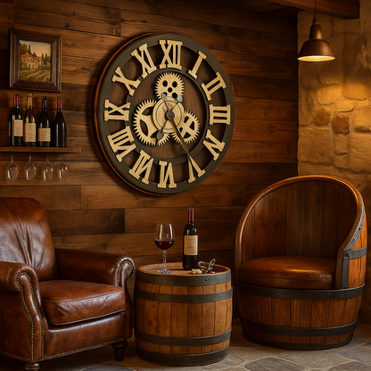 Wine Barrel Wall Clock - The Dens