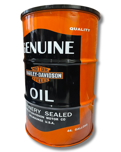 Harley Orange Genuine Oil Drum Table