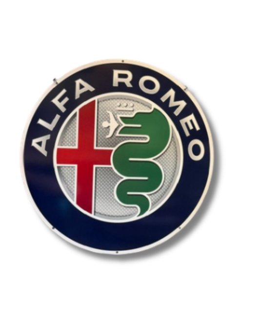 Alfa Romeo Single Sided Retro Sign Round