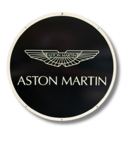 Aston Martin Single Sided Retro Sign Round