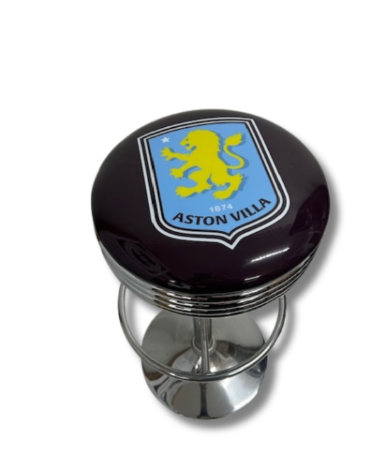 Aston Villa Retro Bar Stool Chrome