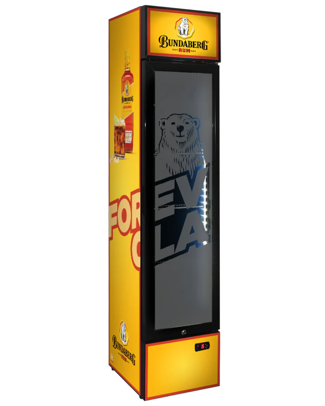 Bundy Rum Branded 160LT Upright Bar Fridge