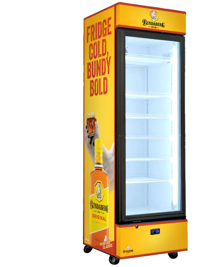 Bundy Rum Branded 370LT Upright Bar Fridge