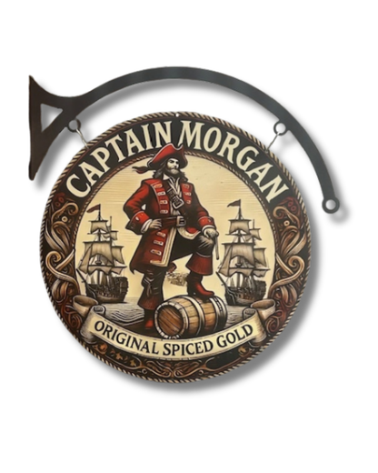 Captain Morgan Retro Sign Round Double Sided