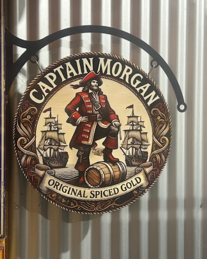 Captain Morgan Retro Sign Round Double Sided