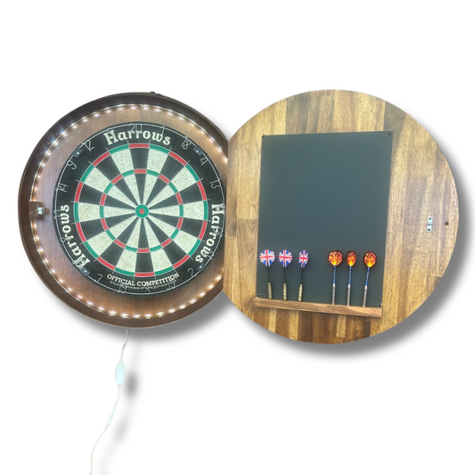 Barrel Head Dartboard Cabinet Custom Artwork