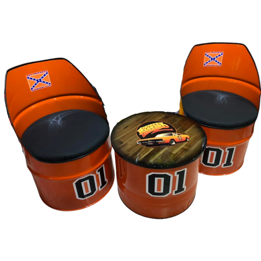 Dukes of Hazzard Drum Coffee Table & Chairs