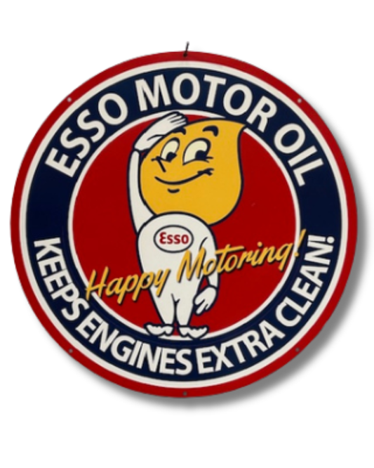 Esso Single Sided Retro Sign Round