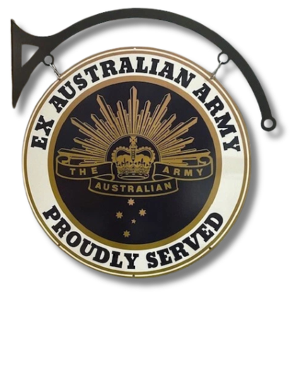 Army Hanging Sign Round Double Sided - The Dens