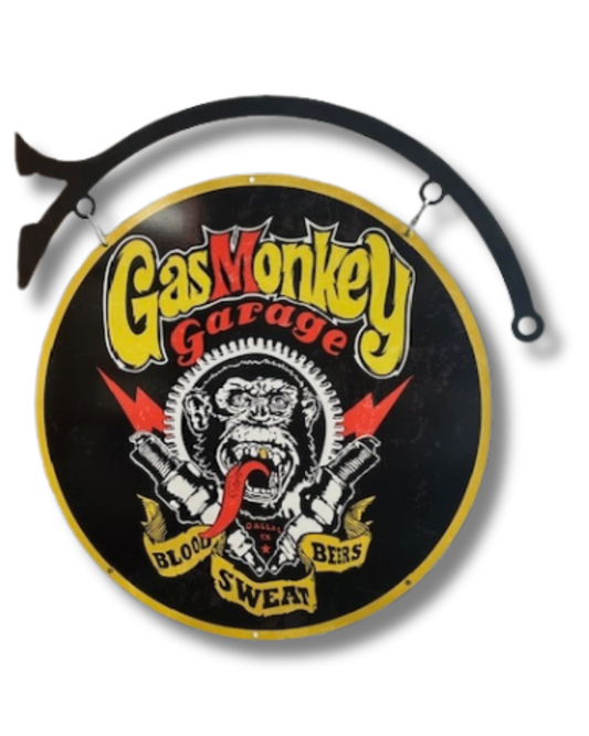 Gas Monkey Retro Sign Round Double Sided