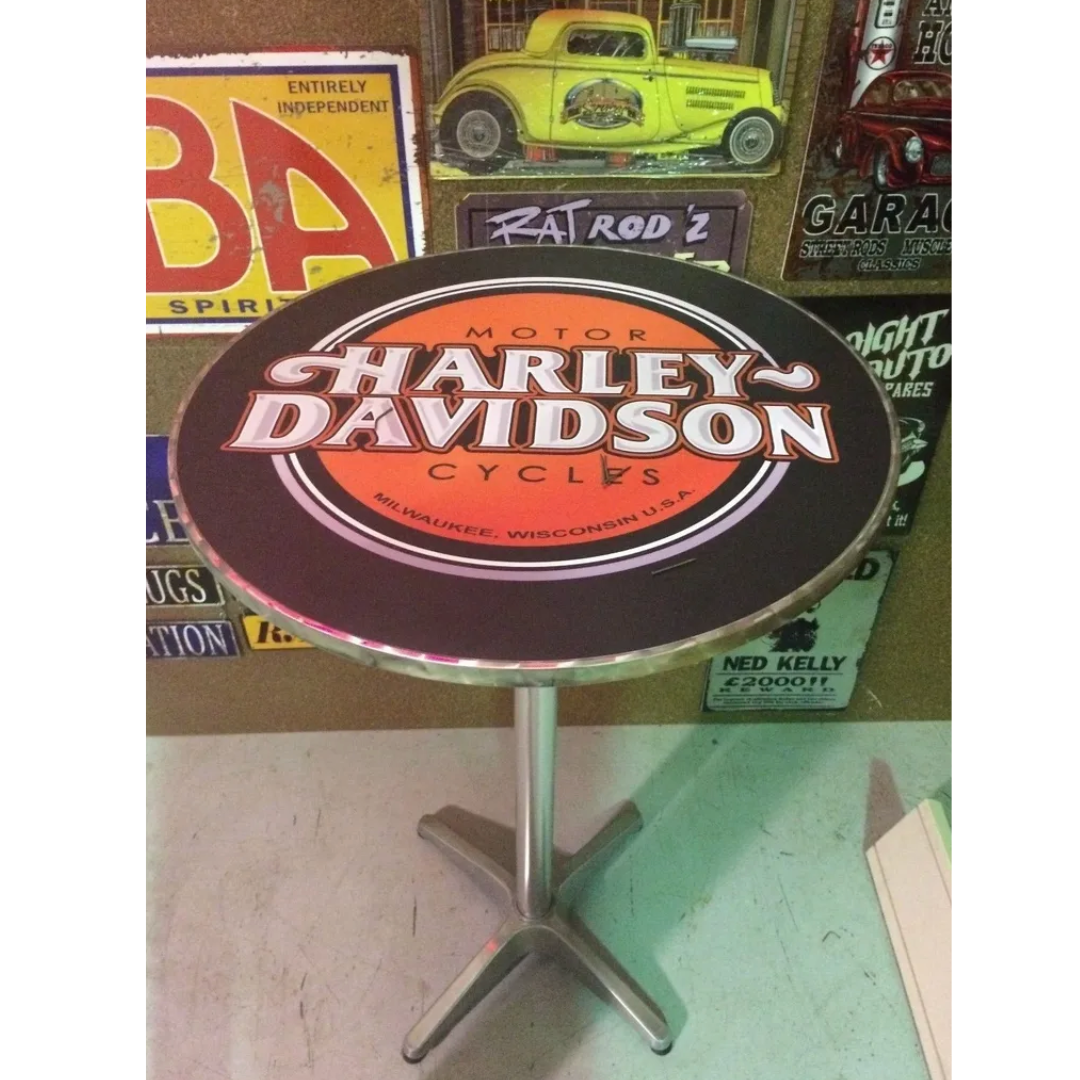 Harley Davidson Scroll Bar Table