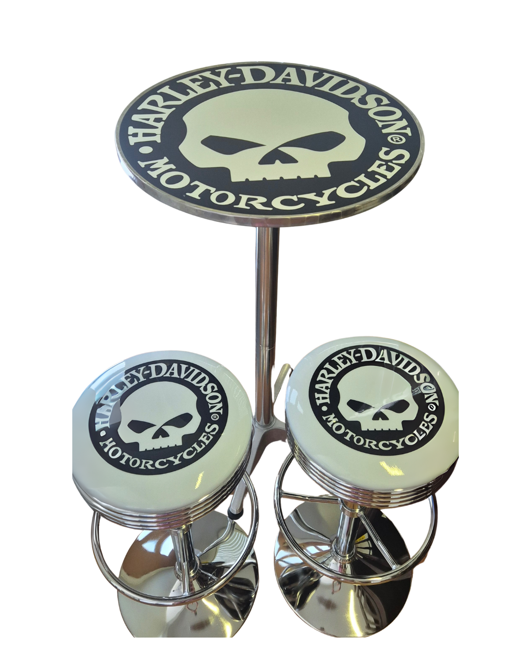 Harley Davidson Skull Bar Table & Stool Set