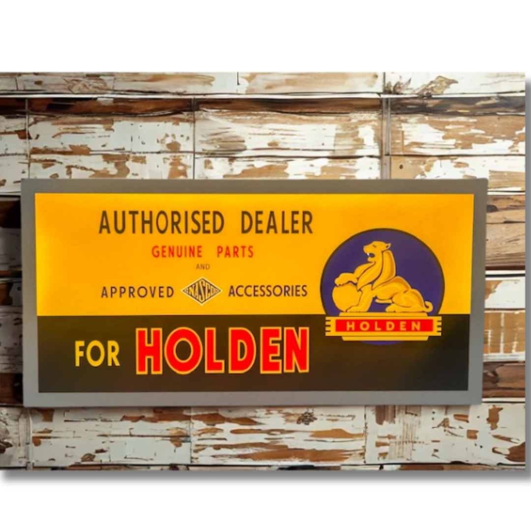 Holden Dealer Light up Sign 600 x 300MM  on wall