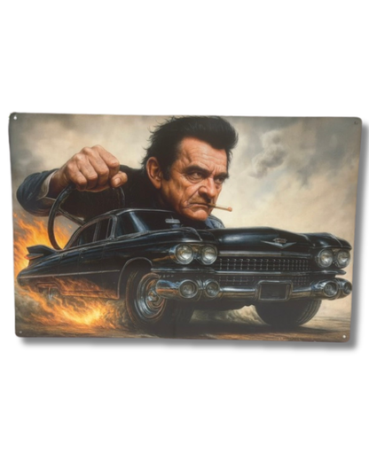 Johnny Cash Metal Wall Sign