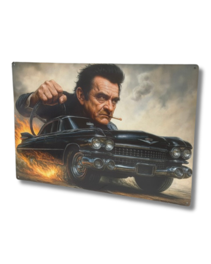 Johnny Cash Metal Wall Sign