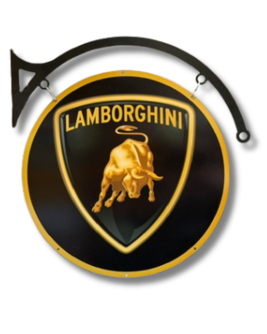 Lamborghini Retro Sign Round Double Sided
